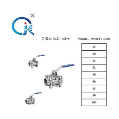 SS304 스테인레스 강 2 pc 볼 밸브 여성 위생적 스레드 BSP NPT 스레드 1/2 인치