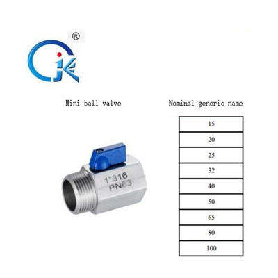 가열 앵글 밸브 SS316L을 기계화하는 OEM 작은 남자 여성 볼 밸브